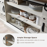 OKD 75" Sideboard Buffet Cabinet with Storage, Farmhouse TV Stand w/Sliding Barn Door, Rustic Long Coffee Bar, Large Buffet Table for Dining Room, OKD