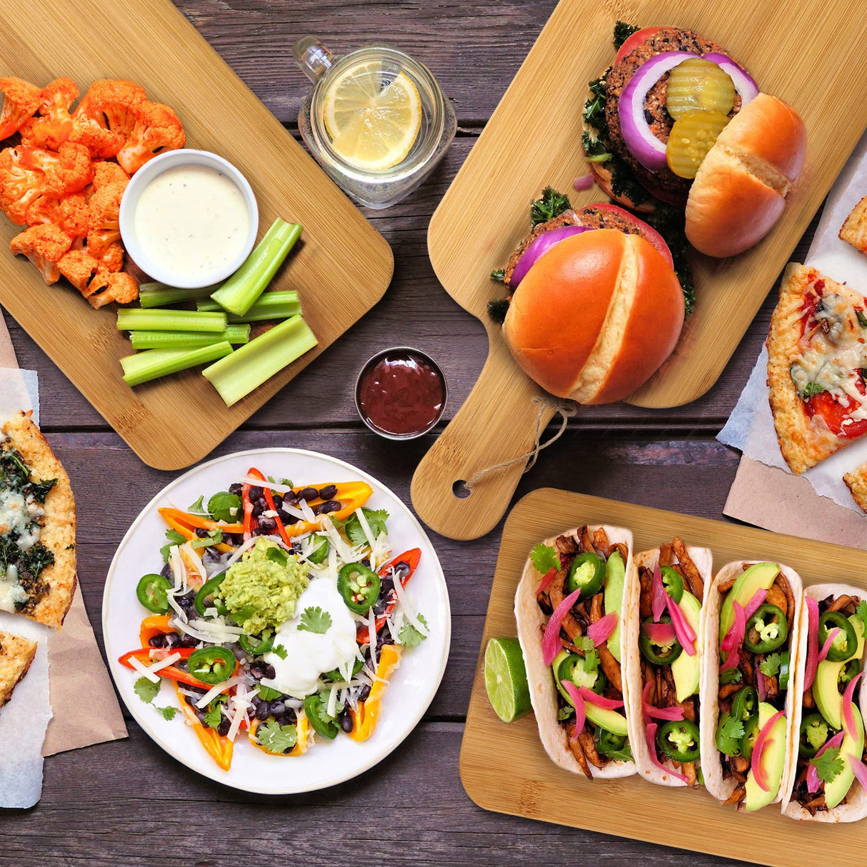 12 Packs Cutting Board Set Plain Chopping Board with Handles Large Serving Board Wooden Kitchen Cutting Board Bulk for Vegetables Meat Pizza Cheese Patelai