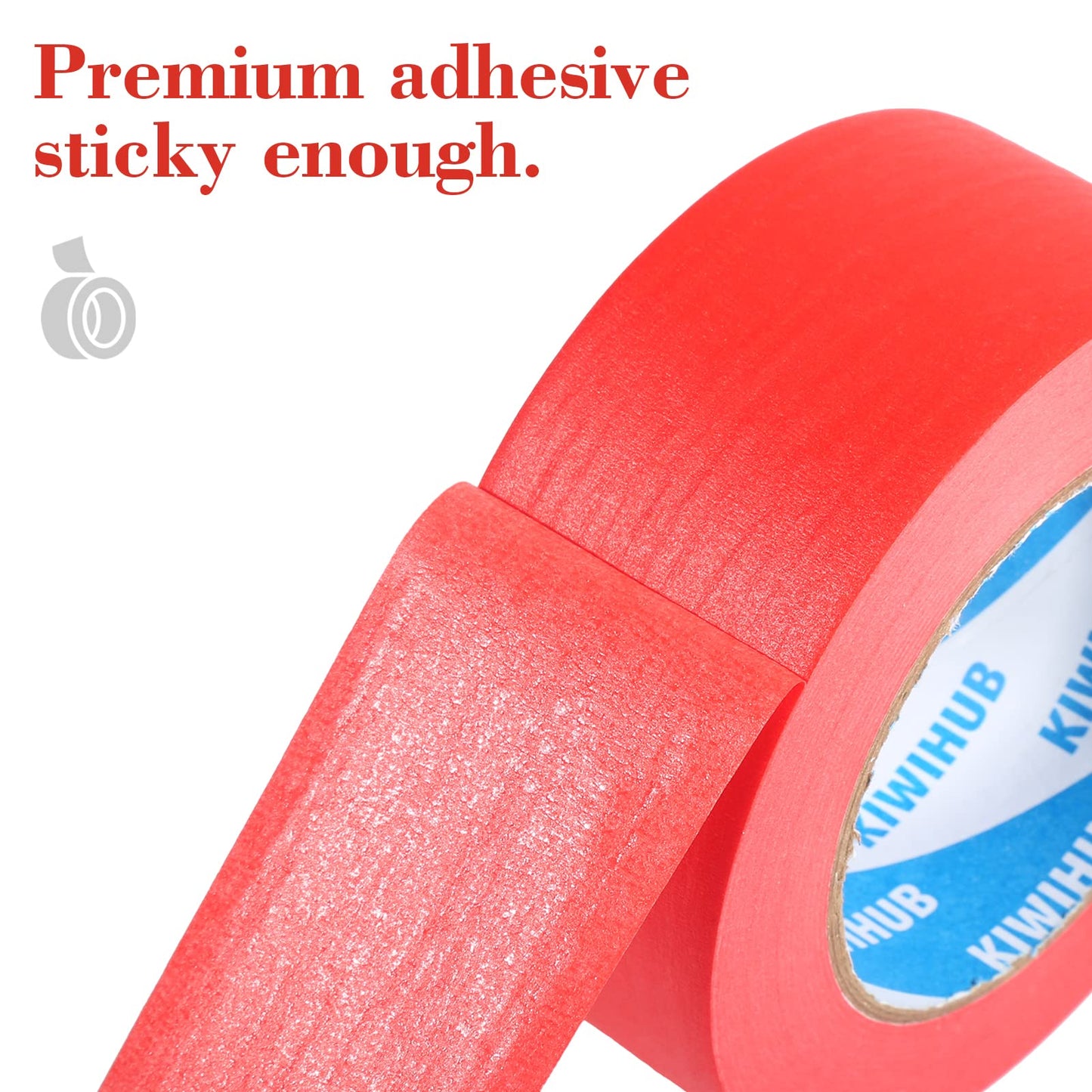 KIWIHUB Red Painters Tape,2 inch x 60 Yards - Medium Adhesive Masking Tape for Painting,Labeling,DIY Crafting,Decoration and School Projects - WoodArtSupply