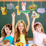 Jungle Animal Lacing Cards 12 Pack Sewing Kits for Kids Lion Wild Animal Cardboard Double Side Kids Sewing Cards Lacing Playing Games for Developing Dapaqami