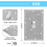 2 Pcs Bling Outlet Covers Rhinestone Light Switch Cover Metal Wall Plate Stainless Steel Outlet Standard Size 4.5 x 2.75 Inch for Switch Receptacle Jutom