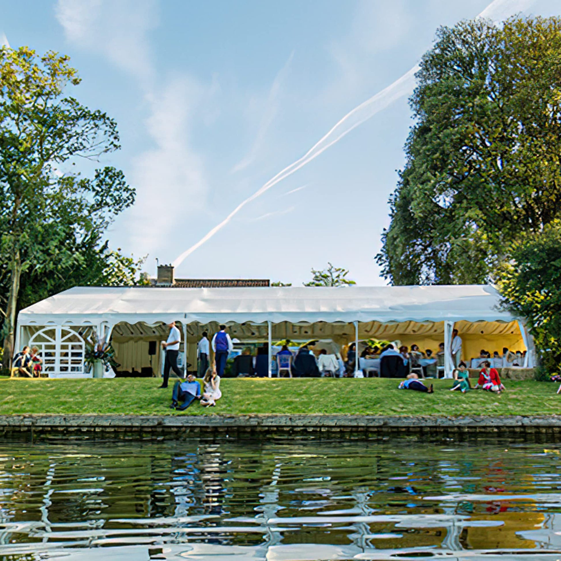 YITAHOME 20x40FT Party Tent Heavy Duty PVC Wedding Event Shelters White Upgraded Galvanized Ripple Canopy with Large Roof Removable Sidewalls & 4 - WoodArtSupply