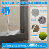 MUPATER Outdoor Carport, 12' x 20' Heavy Duty Canopy for Garage,Car Garage Shelter with Galvanized Metal Roof and Frame for Car, and Boat, Grey MUPATER