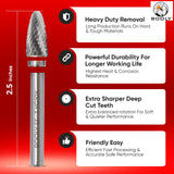 Premium–Grade Die Grinder Bits Carbide Burr Set ¼" Shank 10PC Double Cut Tungsten Rotary Rasp File for Metal Grinding Drill Bits for Makita Dewalt BOOLY