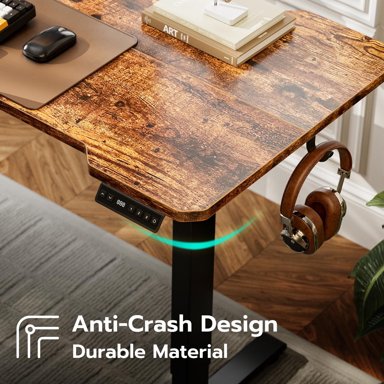 Acrolix 59" Reversiable L-Shaped Electric Standing Desk Adjustable Height Gaming Stand Up Corner Desk Sit Stand Home Office Computer Desk with Splice Acrolix