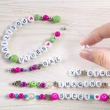 Make It Real: Block ‘N Rock Bracelets Kit - Create 4 Unique Letter Charm Bracelets, 147 Pieces, Includes Play Tray, All-in-One, DIY Bead Jewelry Kit, Make It Real