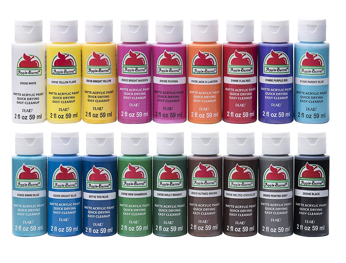 Apple Barrel Acrylic Paint Set, 18 Piece (2-Ounce), PROMOABI Assorted Colors I (3-Units) Apple Barre