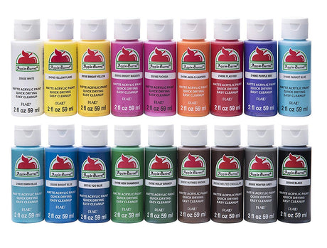Apple Barrel Acrylic Paint Set, 18 Piece (2-Ounce), PROMOABI Assorted Colors I (3-Units) Apple Barre