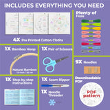 Craftwiz 4 Set Embroidery Starter Kit, Embroidery Kit for Beginners Adults and Kids with Patterns, Beginner Embroidery Kit for Adults, Hand Craftwiz