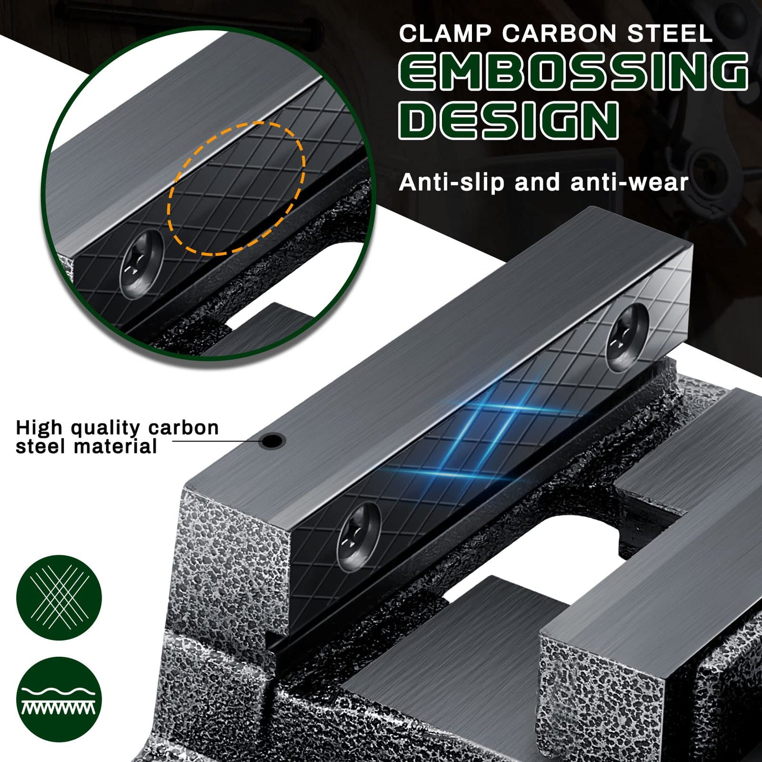 Tools Drill Press Vise Metal Drill Press Vice Workbench Drill Vise Clamp with 2 Pieces Magnetic Vise Pads Multi Grooved Pads Set for Daily Working Lanties