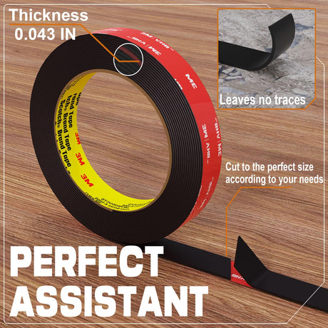 3M Double Sided Tape Heavy Duty 10FT,Double Sided mounting Tape for Walls,3M vhb Strong Double Sided Tape Heavy Duty for Car, ED Strip Light, tapify