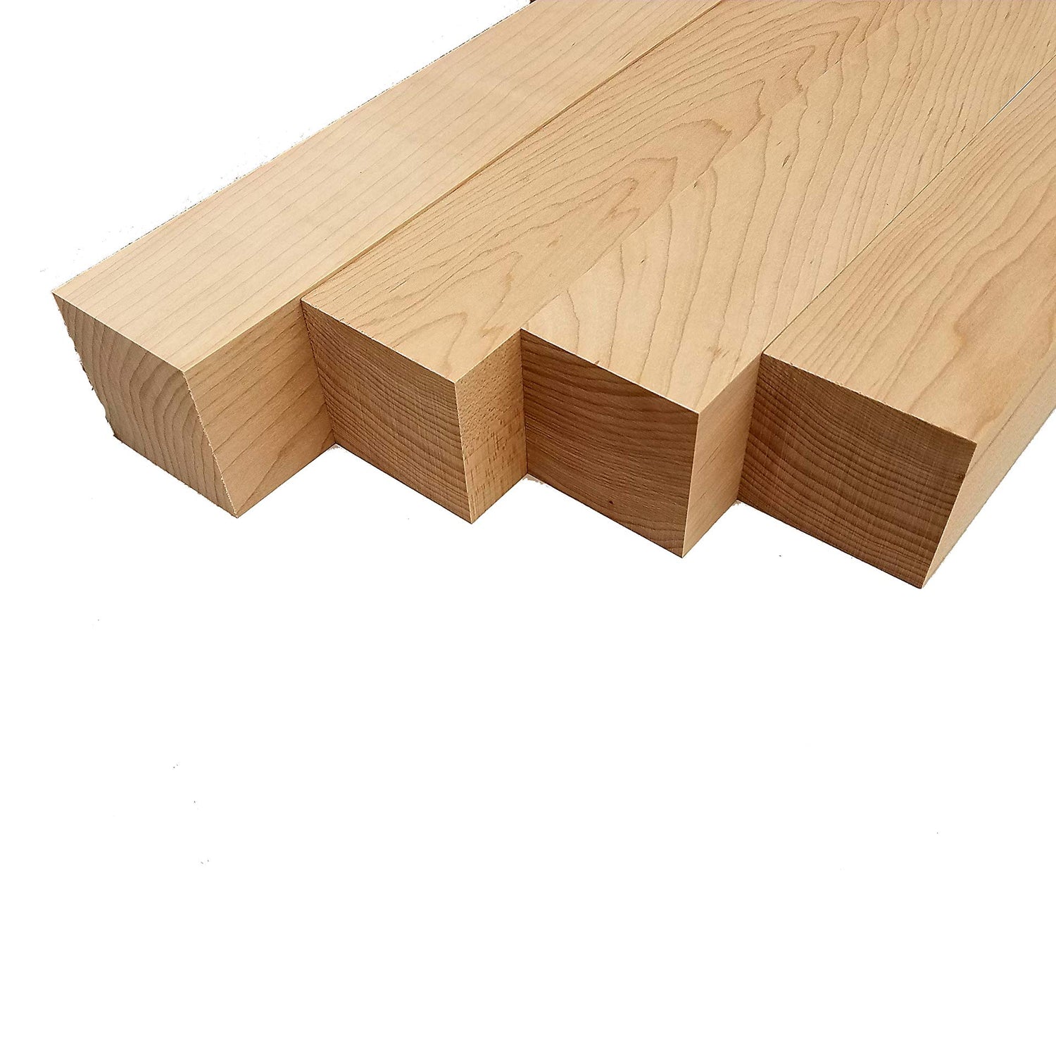Hard Maple Lumber Turning Blank Squares - 2.5" x 2.5" x 6" (4 Pcs) Barrington Hardwoods