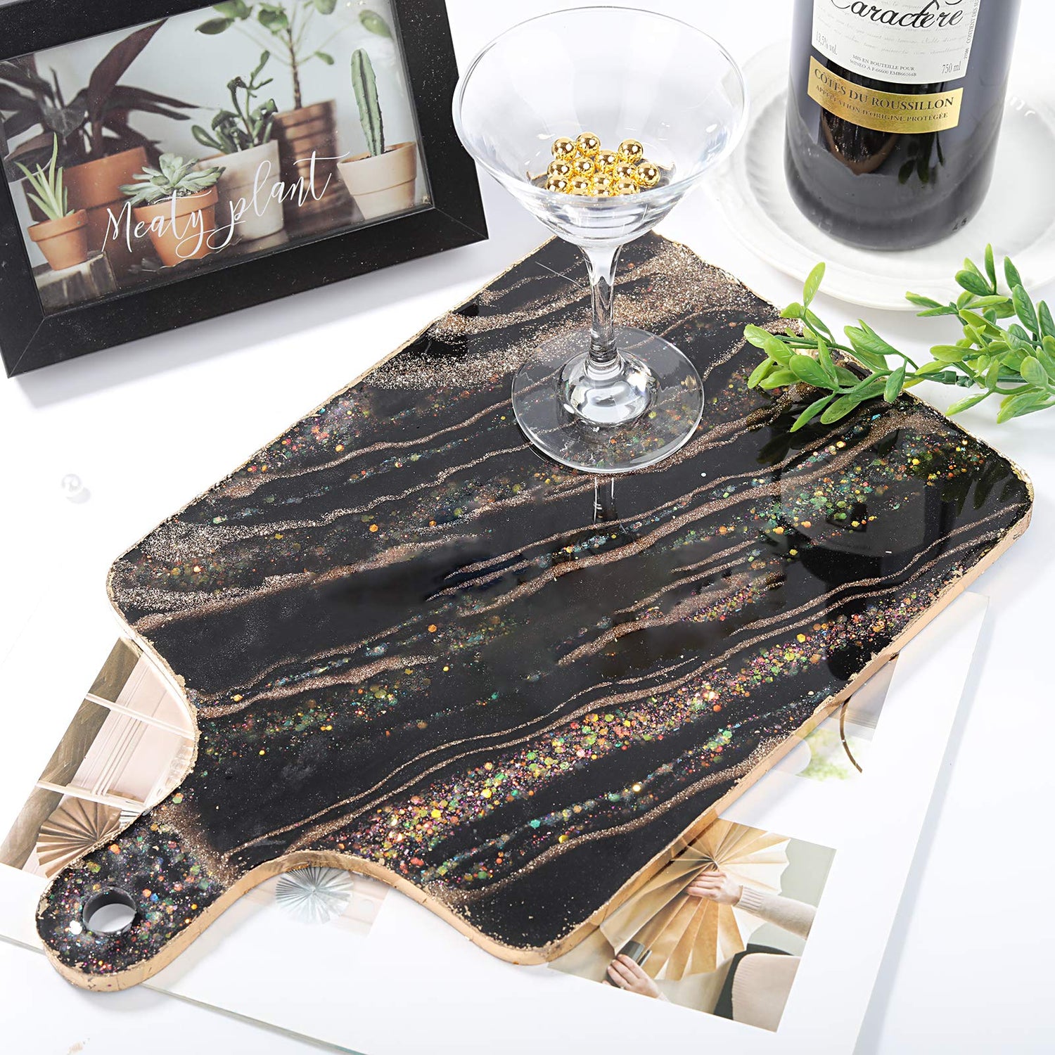 LET'S RESIN Silicone Resin Tray Molds, Epoxy Resin Molds for Rectangle Cutting Board, Large Silicone Molds for Resin Serving Tray, Resin Casting, LET'S RESIN