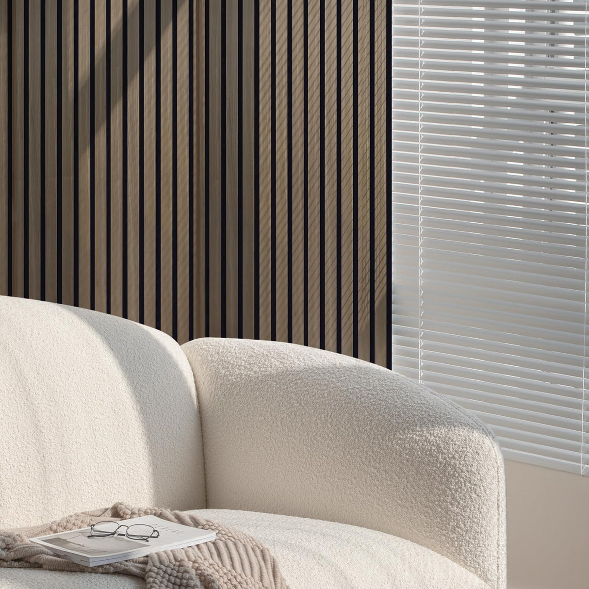 CETIVENO 4 Pack Acoustic Wood Wall Panels,47.2” x 12.8” Soundproof Wall Panels,Wood Slat Acoustic Panels for Wall Decor,3D Wood Slat Wall Panels CETIVENO