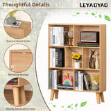 Natural 3-Tier LEYAOYAO Wooden 7 Cube Book Shelf - Modern Boho Display Organizer LEYAOYAO