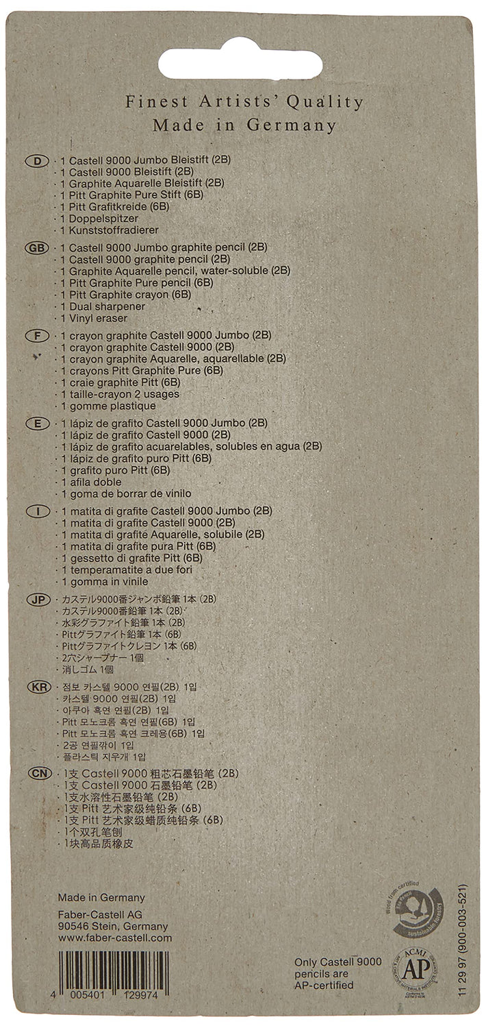 Faber-Castell PITT Graphite Master Set,Grey,7 Piece Set Faber-Castell