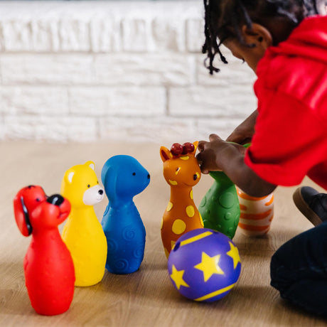 Melissa & Doug K's Kids Bowling Friends Play Set and Game With 6 Pins and Convenient Carrying Case - Indoor, Outdoor Toys For Toddlers Ages 2+ Melissa & Doug