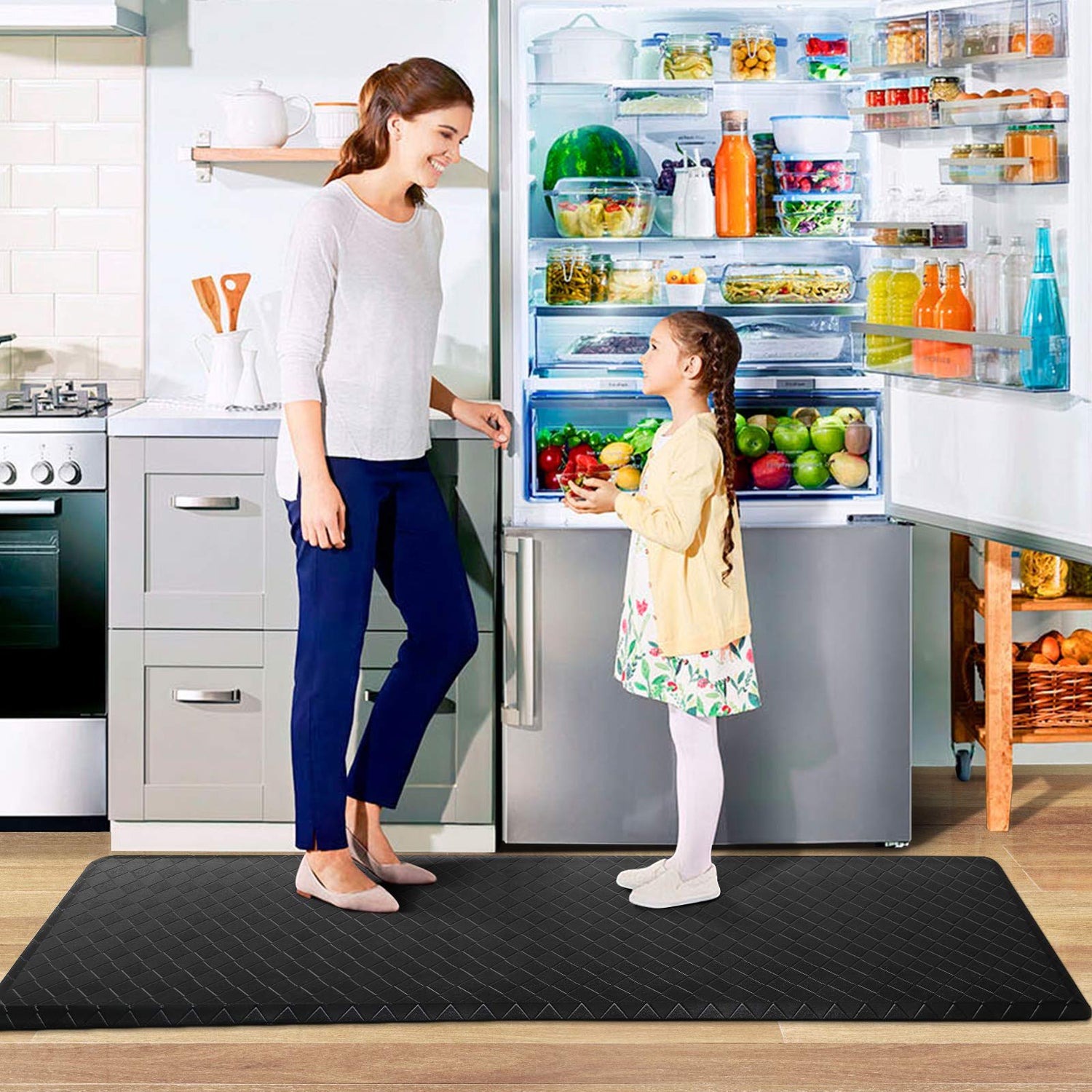 HappyTrends Kitchen Mat Cushioned Anti-Fatigue Floor Mat,17.3"x60",Thick Waterproof Non-Slip Heavy Duty Ergonomic Comfort Rug for HappyTrends