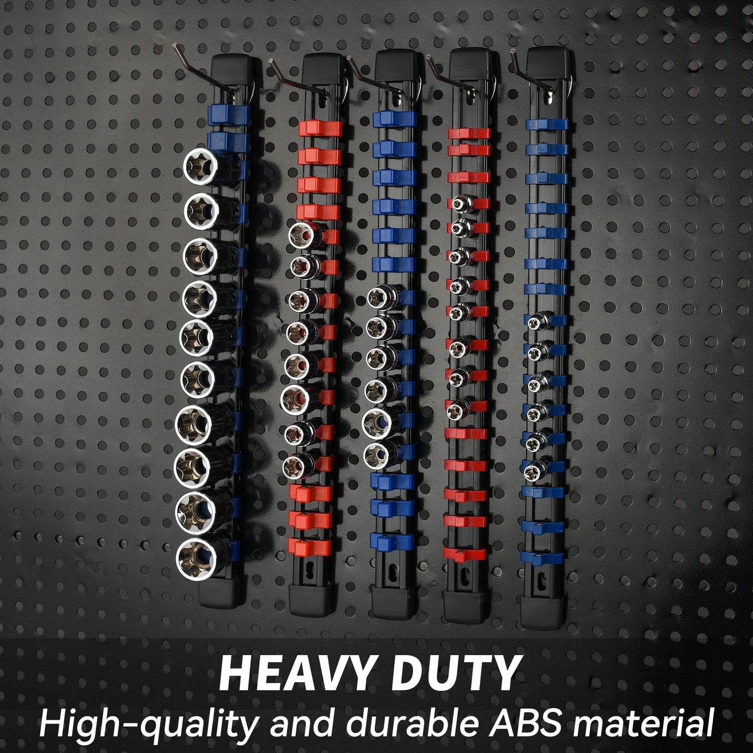 Reniteco Socket Organizer Drive ABS Tools-Socket Holder, Premium Quality 9 Pieces Holders Kit 1/4-Inch x 48 Clips, 3/8-Inch x 45 Clips, 1/2-Inch x 36 Reniteco