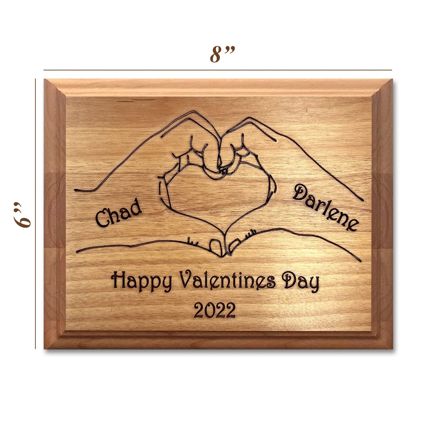 Personalized Wood Plaque with Heart Valentines Day - Wood Plaque Gift for Him Her Couple - WoodArtSupply