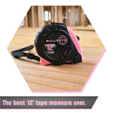 Bullseye Small Pink Tape Measure - Measurement Tape with Standard Inches and Metric - Easy to Read Tape Measure Retractable - Measuring Tape Daily Living Products