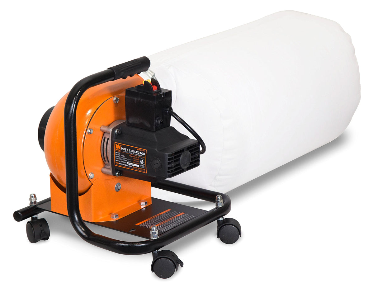 WEN DC3401 5.7-Amp 660 CFM Rolling Dust Collector with 12-Gallon Bag and Optional Wall Mount , Black WEN