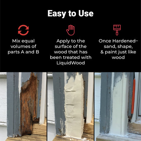 Abatron WoodEpox Kit - 2 Quart - 2-Part Structural Epoxy Adhesive Filler - Wood Filler Putty Abatron