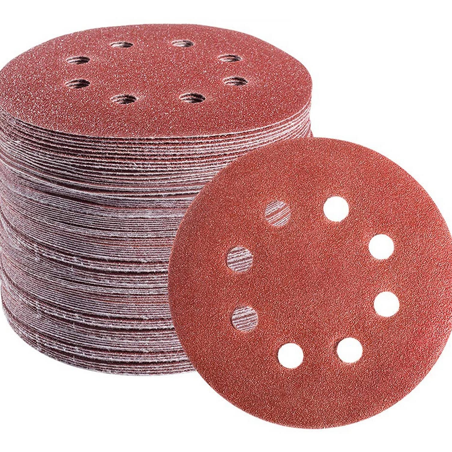 S SATC 72 PCS 5 Inch 8 Hole Hook and Loop Adhesive Sanding Discs Sandpaper for Random Orbital Sander 40 60 80 120 180 240 320 Grits S SATC