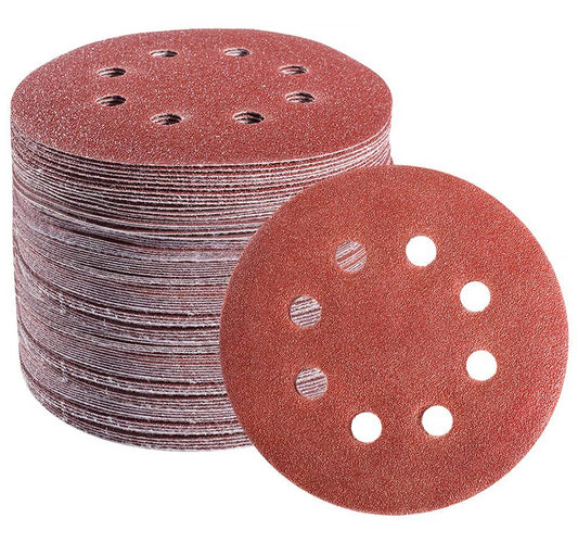 S SATC 72 PCS 5 Inch 8 Hole Hook and Loop Adhesive Sanding Discs Sandpaper for Random Orbital Sander 40 60 80 120 180 240 320 Grits - WoodArtSupply