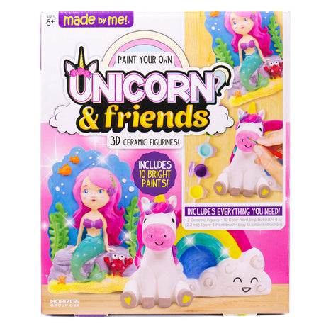 Made By Me Paint Your Own Unicorn Pals, Includes an Easy To Paint Unicorn, Rainbow & More by Horizon Group USA, Multicolored, Multi, 13 Piece Set Made By Me