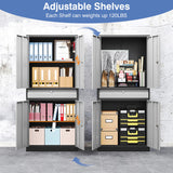 LISSIMO Metal Garage Storage Cabinet with Drawer, 71" Garage Storage Cabinet with Adjustable Shelves and 4 Doors, Lockable Lateral File Cabinet for LISSIMO