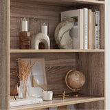 FOTOSOK 6-Tier Light Oak Open Bookcase - Freestanding Storage for Home & Office FOTOSOK