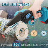 Peektook Mini 6-Inch Electric Cordless Chain saw with 2 Large Capacity Battery & 2 Chains, Light Weight Battery with Safety Lock and Strong Motor for Peektook