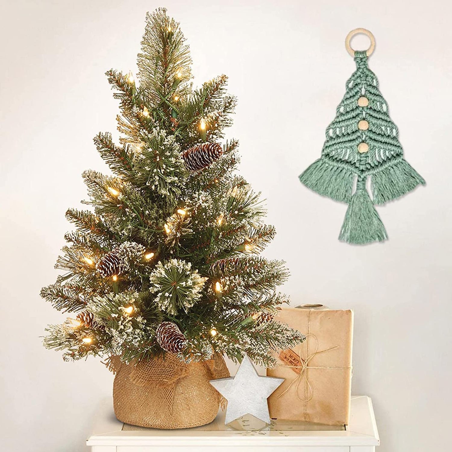 3PCS Christmas Tree Macrame Kit, Christmas Macrame Woven Tree DIY Kit, Woven Macrame Christmas Trees DIY Wall Hangings, Macrame Kits for Adults Panmall