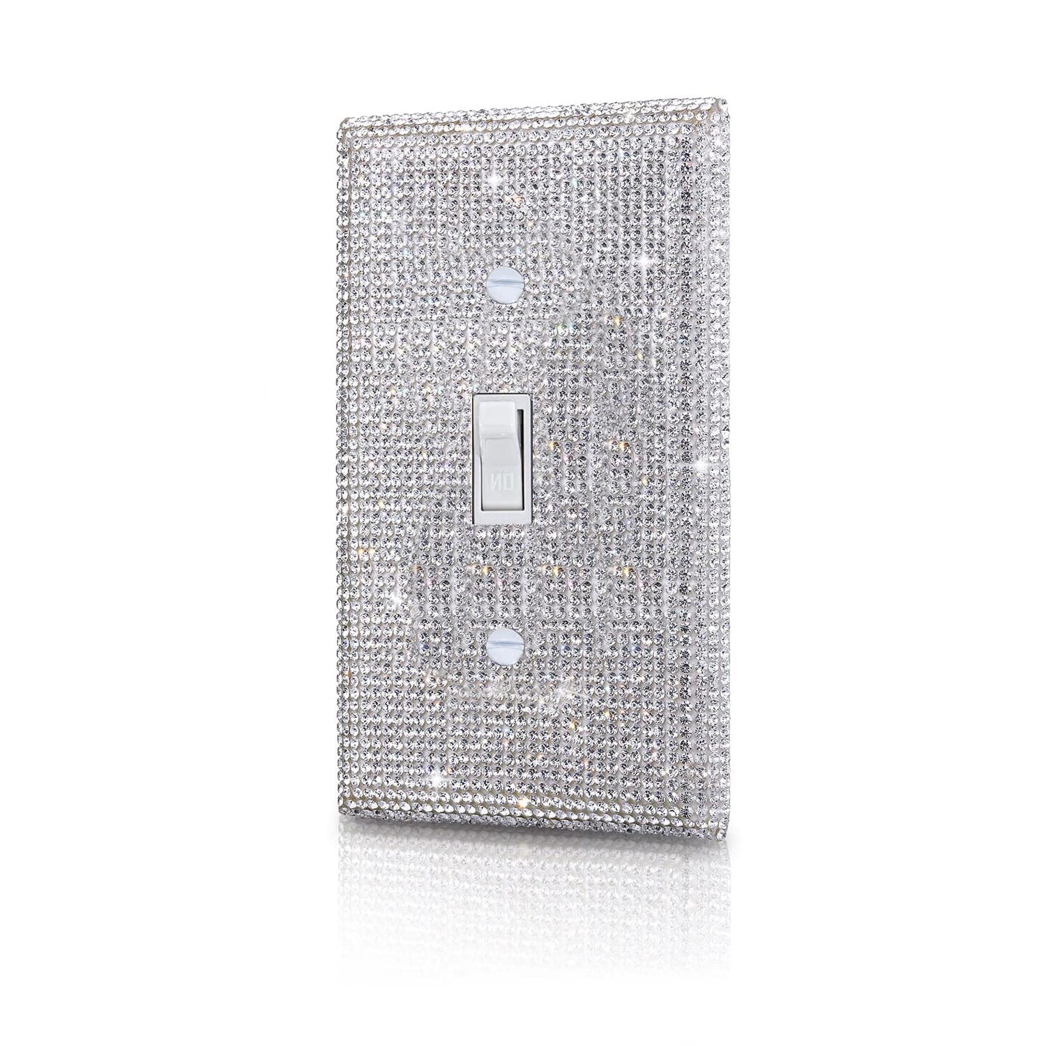 Gaocai Shiny Silver Rhinestones Wall Plates Light Switch Cover Plate Decorative Wall Plate Single Toggle Gaocai