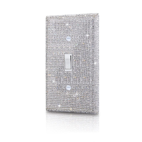 Gaocai Shiny Silver Rhinestones Wall Plates Light Switch Cover Plate Decorative Wall Plate Single Toggle Gaocai
