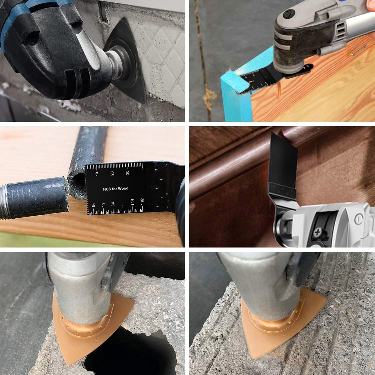 Protoiya 87 PCS Oscillating Tool Blades, Wood Metal Plastic Quick Release Oscillating Multitool Saw Blades Accessories with Sandpaper Compatible with Protoiya