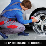 TUFFIOM 7.5 x 17 FT Garage Floor Mat, Diamond Plate Sheet PVC Roll for Under Car Parking Protect, RV Trailer Flooring, Water/Stain Resistant Floor TUFFIOM