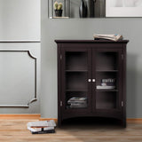 Teamson Home Madison Wooden Floor Cabinet with 2 Glass Doors, Espresso Teamson Home