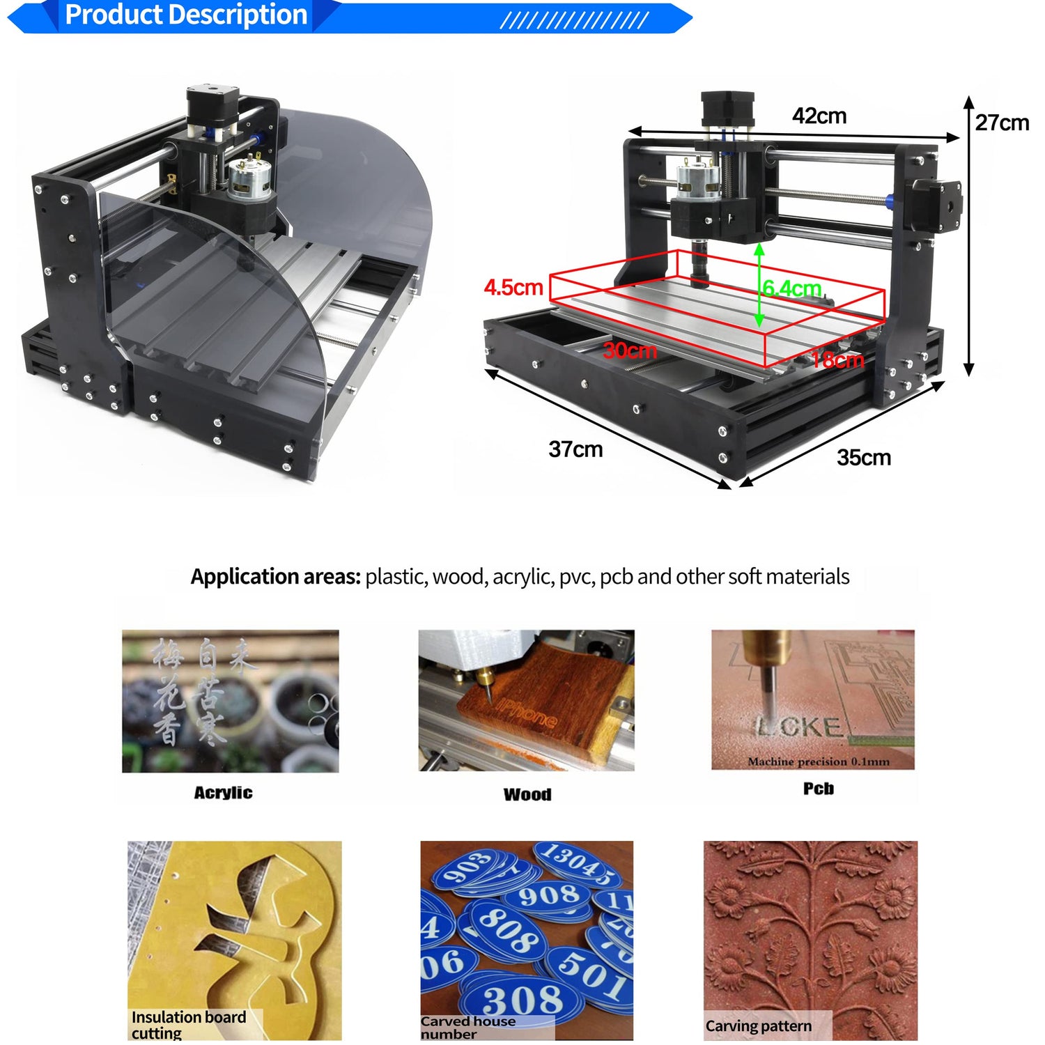 RATTMMOTOR CNC 3018 PRO MAX CNC Router Machine Kit DIY Mini CNC Wood Router Machine 3 Axis GRBL Control Engraver Milling Cutting Machine Working Area RATTMMOTOR