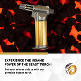 Refillable Butane Torch Gun - The Beast Hand Held Blow Torch for Cooking, BBQ, Creme Brulee, Soldering, Welding, & Resin Art - Adjustable Flame with inZaynity