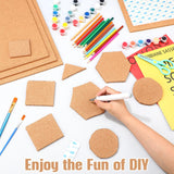 Kosiz 30 Pack Cork Board for Wall 12" x 12", 1/4" Thick Square Cork Board Tiles Brown Bulletin Corkboards with 150 Self Adhesive for Office Home and Kosiz