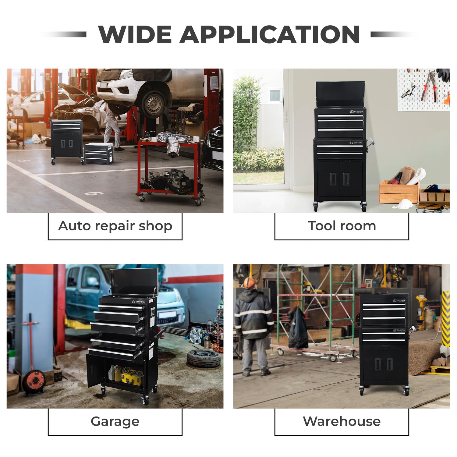 Olympia Tools 20-inch Rolling Tool Chest with Drawers - 5-Drawer Tool Chest Cabinet on Wheels Locking Storage Cabinets Garage Organizers for Workshop Olympia Tools