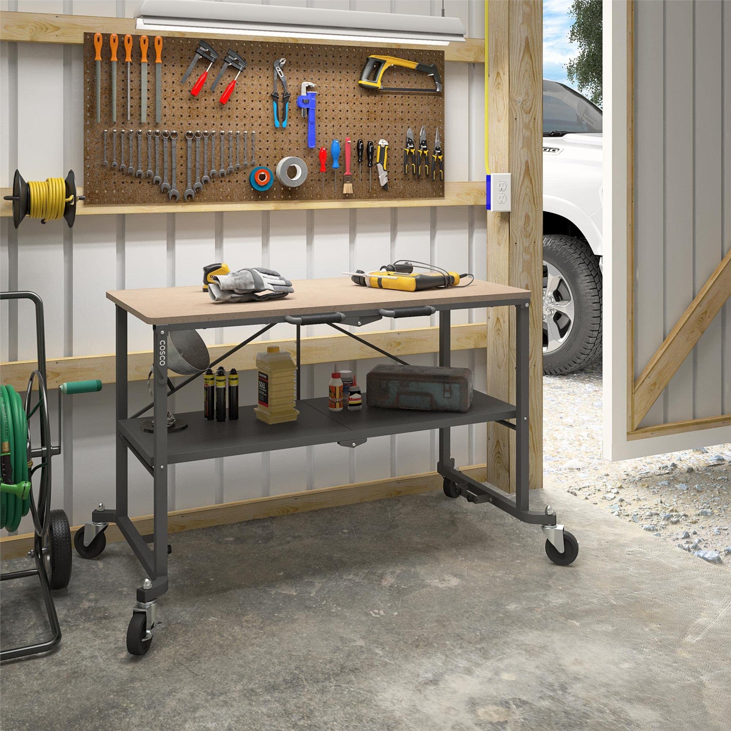 COSCO 66721DKG1E Folding Workbench and Table, Dark Gray CoscoProducts