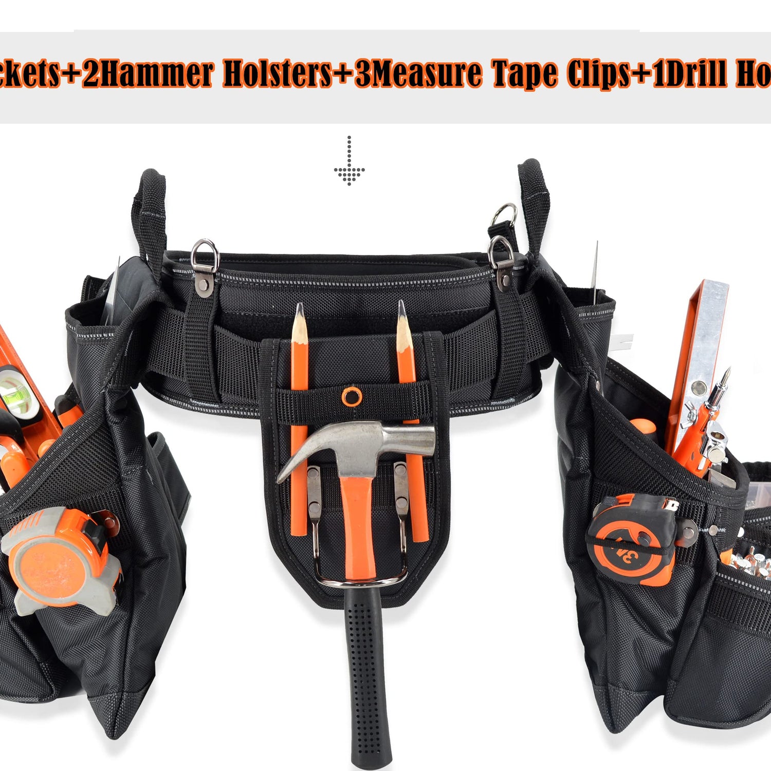 Tool belt with suspenders, Tool belt suspenders, Carpenter tool belt, Framers tool belt, Scaffold tool belt, Construction tool belt, Tool belt pouch, WELKINLAND