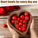 Tioncy 10 Pcs Wooden Dough Bowls Wood Heart Shaped Bowl Heart Dough Bowl Bulk Farmhouse Dough Bowl Candles Decoration for Home Dining Holding Candles Tioncy
