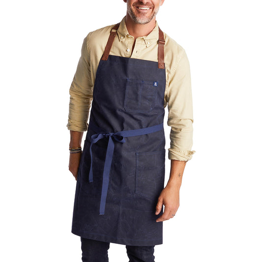 hedley & bennett Waxman Apron - 100% Cotton, Water Resistant, Heavy Duty Waxed Canvas Apron with Pockets & Adjustable Strap for Grilling, Baking, - WoodArtSupply