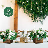 Dandat 18 Set Wood Cube Planter Box Square Wood Vase Rustic Cube Planter Box with Removable Plastic Liner Floral Foam Blocks for Centerpieces Home Dandat