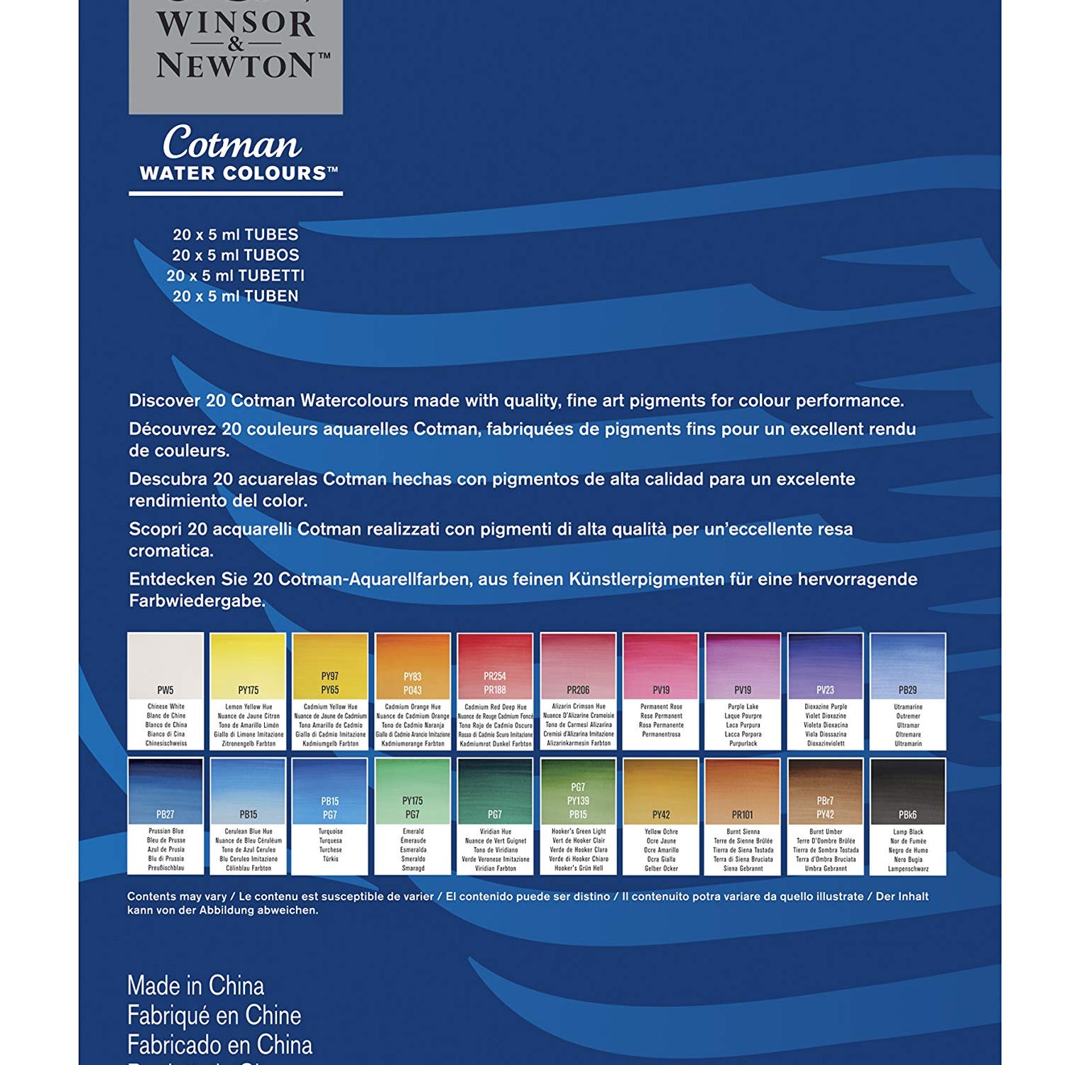 Winsor & Newton Cotman Watercolor Paint Set, 20 Colors, 5ml (0.17-oz) Tubes Winsor & Newton