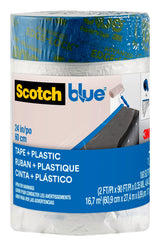 Scotch Painter's Tape Blue Pre-taped Painter's Plastic, Unfolds to 24 inches x 30 yards, PT2093EL-24 Scotch